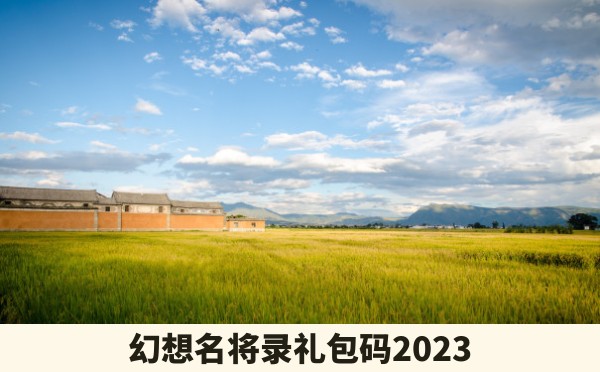 幻想名将录礼包码2023