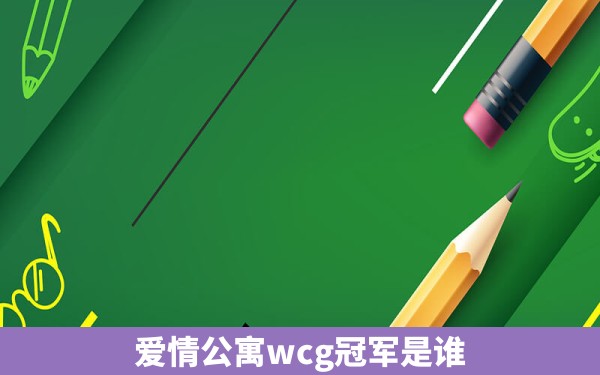 爱情公寓wcg冠军是谁