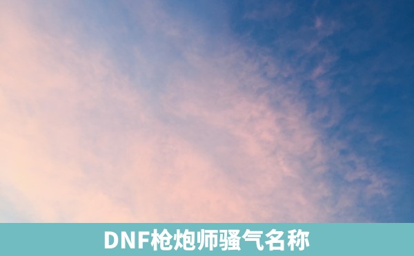 DNF枪炮师骚气名称