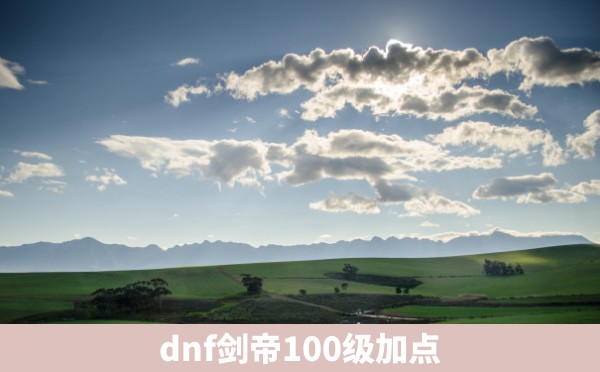 dnf剑帝100级加点