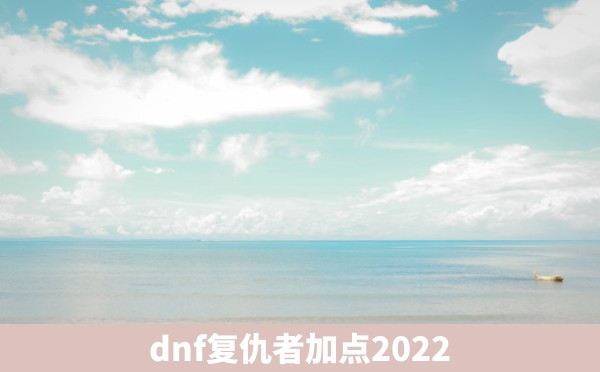 dnf复仇者加点2022