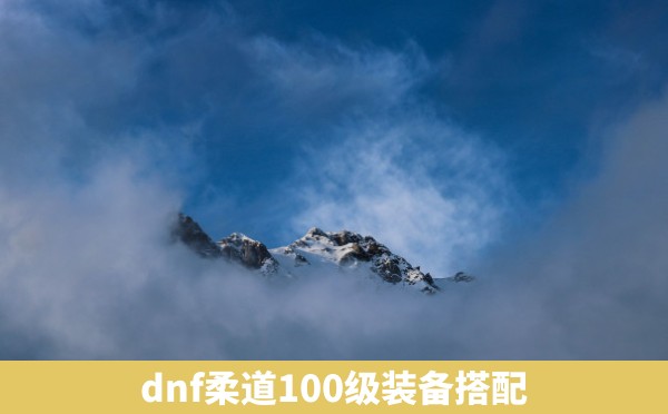 dnf柔道100级装备搭配