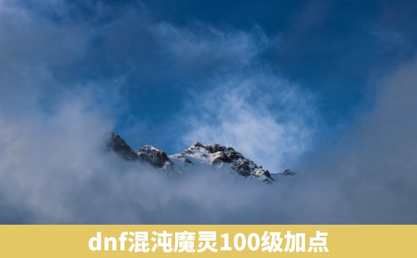 dnf混沌魔灵100级加点