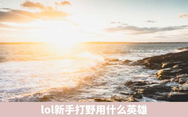 lol新手打野用什么英雄