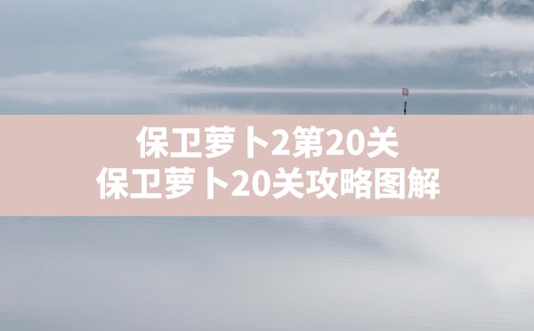 保卫萝卜2第20关(保卫萝卜20关攻略图解) - 凌海手游网