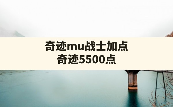 奇迹mu战士加点,奇迹5500点战士完美加点攻略 - 凌海手游网