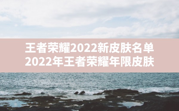 王者荣耀2022新皮肤名单(2022年王者荣耀年限皮肤) - 凌海手游网