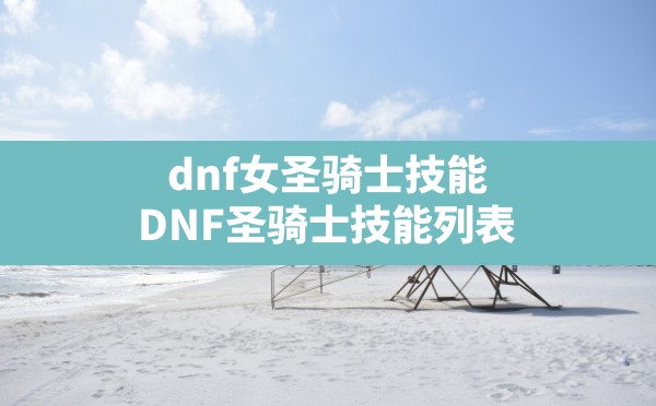 dnf女圣骑士技能,DNF圣骑士技能列表 - 凌海手游网