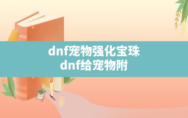 dnf宠物强化宝珠(dnf给宠物附魔的宝珠都有哪些) - 凌海手游网