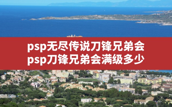 psp无尽传说刀锋兄弟会(psp刀锋兄弟会满级多少) - 凌海手游网