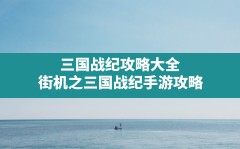 三国战纪攻略大全,街机之三国战纪手游攻略