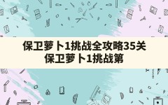 保卫萝卜1挑战全攻略35关(保卫萝卜1挑战第35关攻略图解法)