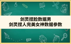 剑灵捏脸数据男(剑灵捏人完美女神数据参数)