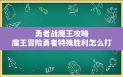 勇者战魔王攻略,魔王冒险勇者特殊胜利怎么打