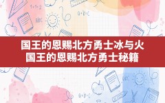 国王的恩赐北方勇士冰与火(国王的恩赐北方勇士秘籍)