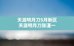 天涯明月刀5月新区,天涯明月刀张漌一