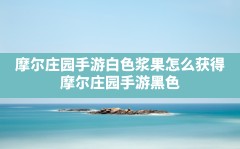 摩尔庄园手游白色浆果怎么获得(摩尔庄园手游黑色浆果多久刷新一次)