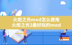 火炬之光mod怎么使用(火炬之光2最好玩的mod)