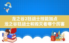 龙之谷2狂战士技能加点(龙之谷狂战士和毁灭者哪个厉害)