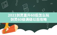 2021剑灵直升60后怎么玩,剑灵60级满级以后攻略