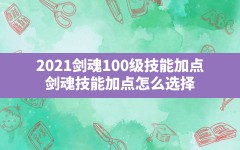 2021剑魂100级技能加点,剑魂技能加点怎么选择