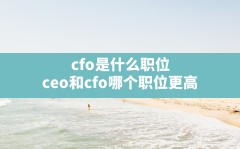 cfo是什么职位,ceo和cfo哪个职位更高