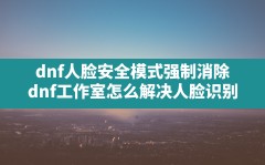 dnf人脸安全模式强制消除(dnf工作室怎么解决人脸识别)