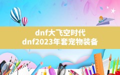 dnf大飞空时代(dnf2023年套宠物装备)