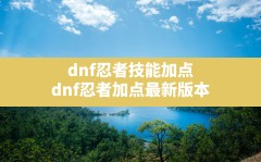 dnf忍者技能加点,dnf忍者加点最新版本