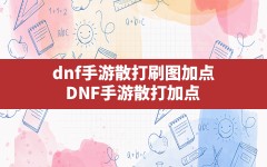 dnf手游散打刷图加点,DNF手游散打加点