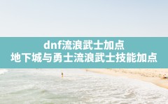 dnf流浪武士加点,地下城与勇士流浪武士技能加点