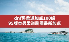 dnf男柔道加点100级(95版本男柔道刷图最新加点)