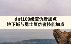 dnf100级复仇者加点,地下城与勇士复仇者技能加点