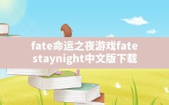 fate命运之夜游戏,fate stay night中文版下载