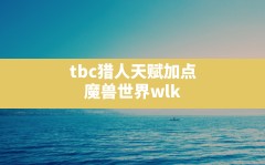 tbc猎人天赋加点,魔兽世界wlk射击猎人天赋加点