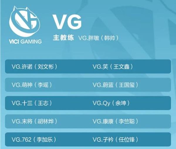 vg战队王者荣耀成员(王者荣耀vg战队成员有哪些)